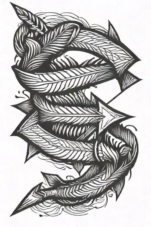 arrow with claw marks  tattoo design idea