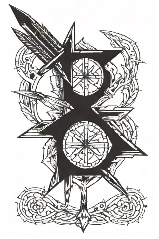 arrow with claw marks across  tattoo design idea