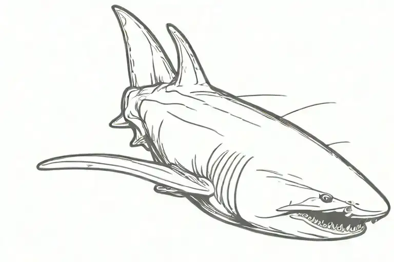 hammer head shark porsche turbo 1994 tattoo design idea