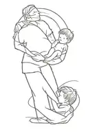 stamp tattoo with memory of dad and son moment Has tattoo design idea