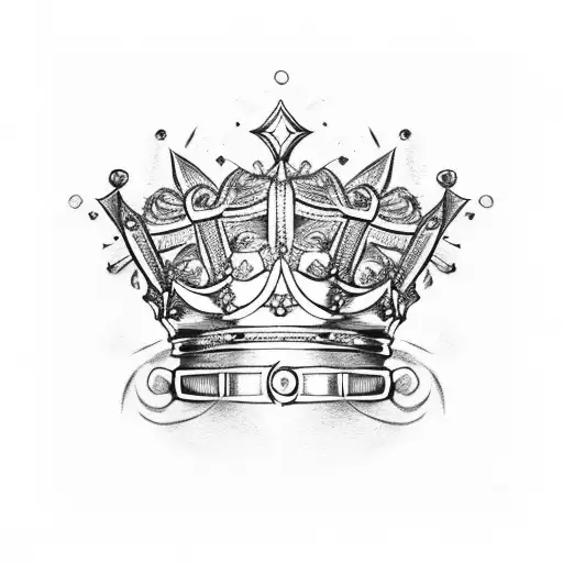 King's crown broken tattoo design idea