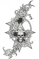 devilry, gothic, rituals, pentagrams tattoo design idea