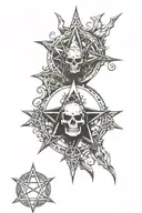 devilry, gothic, rituals, pentagrams tattoo design idea