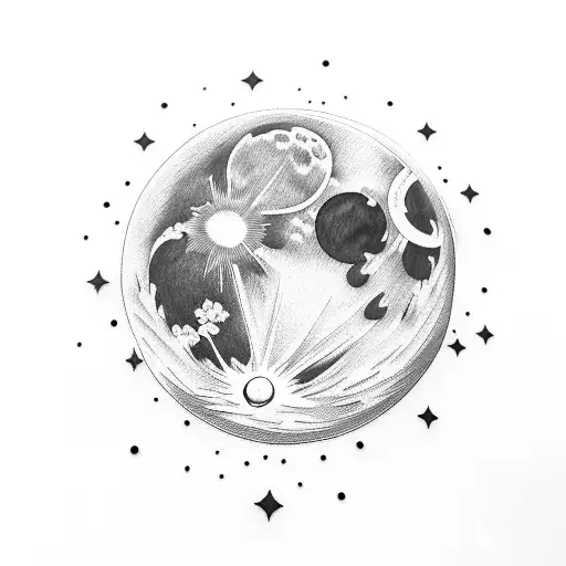 Moon tattoo design idea