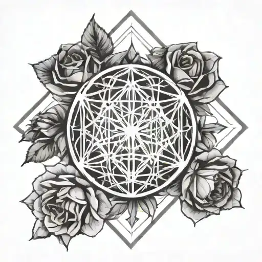 Bring Me The Horizon band logo with roses tattoo design idea