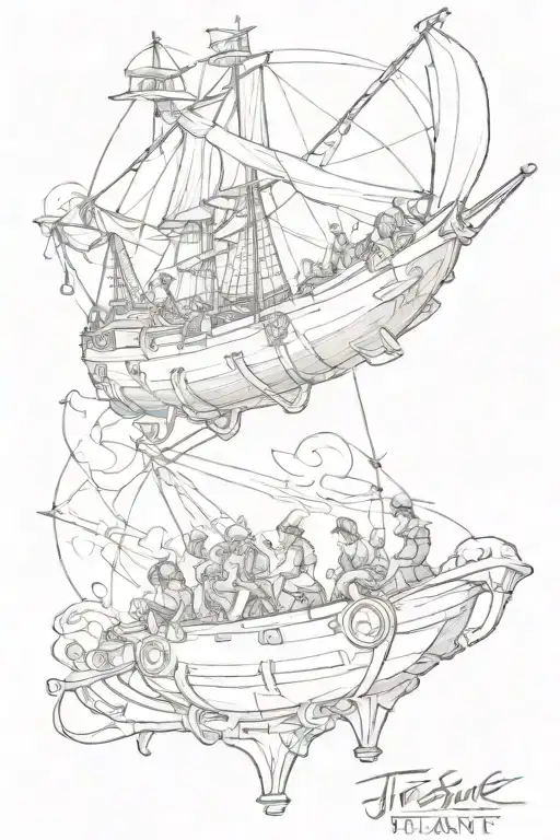 treasure planet the movie scene tattoo design idea
