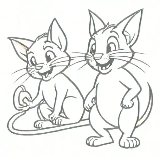 tom and Jerry original art style tattoo design idea