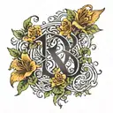 888 angel number with vines tattoo design idea