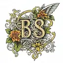 888 angel number with vines tattoo design idea