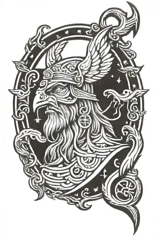 Odin symbol tattoo design idea