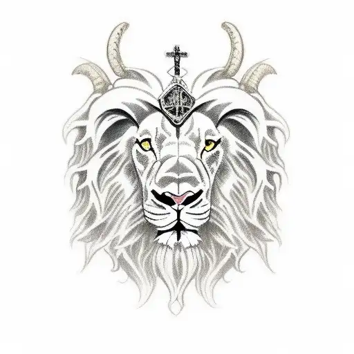 Baldwin IV lamb lion cross nails  tattoo design idea