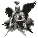 Gladiator angel tattoo design idea