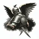 Gladiator angel tattoo design idea