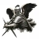 Gladiator angel tattoo design idea