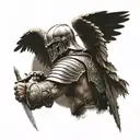 Gladiator angel tattoo design idea