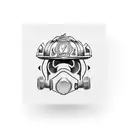 A firefighter helmet adorned with elements of the Brazilian flag, symbolizing patriotism and bravery tattoo design idea