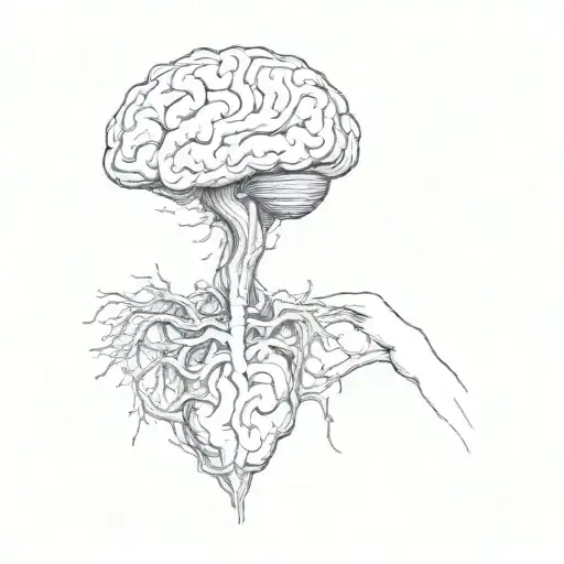 a human brain tattoo design idea