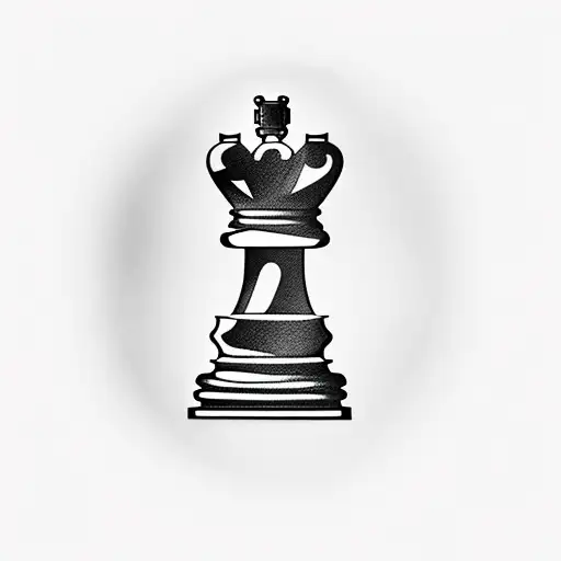 Chess piece with a closed fist next to it tattoo design idea