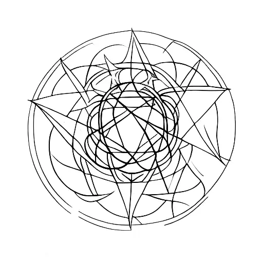 wiccan pentagram tattoo design idea