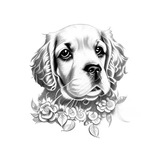 cocker spaniel tattoo design idea