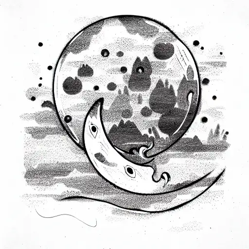 Moon tattoo design idea
