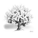 Apple blossom tree tattoo design idea