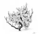 Apple blossom tree tattoo design idea