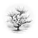 Apple blossom tree tattoo design idea