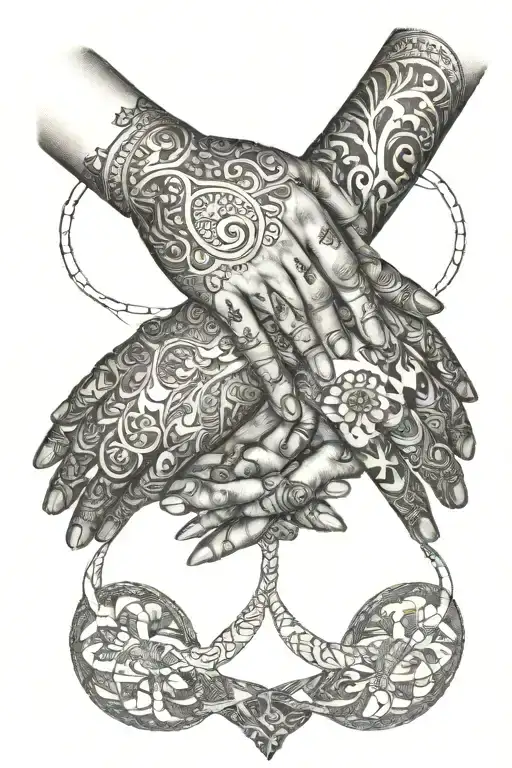 two hands, infinity, "everyday" tattoo design idea