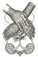 two hands, infinity, "everyday" tattoo design idea