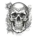 skull back tattoo design idea