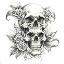 skull back tattoo design idea