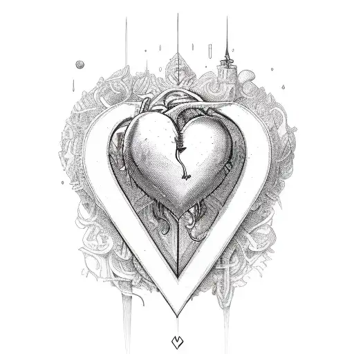j e k initials in a heart tattoo design idea