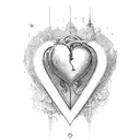 j e k initials in a heart tattoo design idea