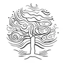 old tree in elbow tattoo design idea