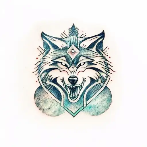 wolf, viking tattoo design idea