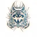 wolf, viking tattoo design idea