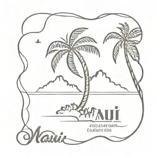 post card Maui tattoo design idea