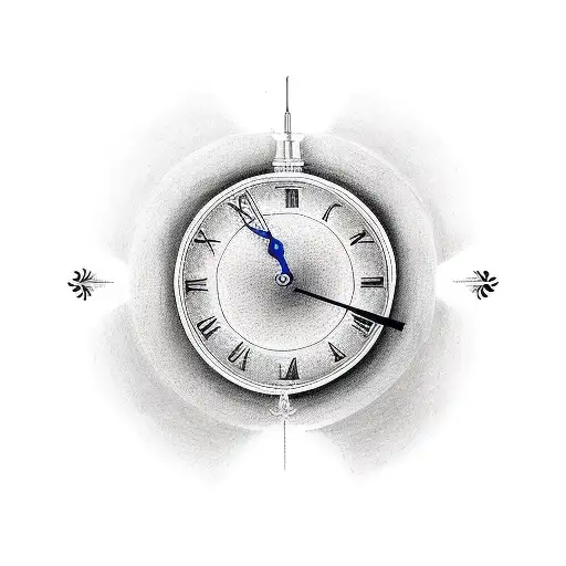 clock with 24 hour person tattoo design idea