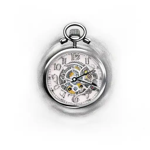 24 hour person with clock tattoo design idea