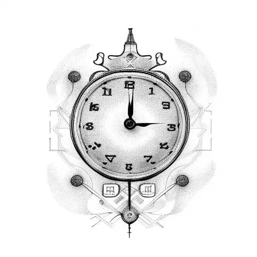 clock with 24 hour person tattoo design idea