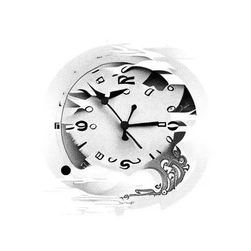 clock with 24 hour person tattoo design idea