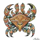 alebrije crab tattoo design idea