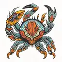 alebrije crab tattoo design idea
