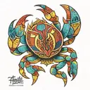alebrije crab tattoo design idea