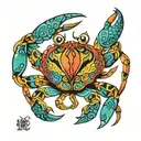 alebrije crab tattoo design idea