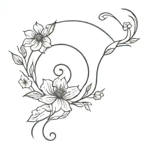 Virgo Aquarius Scorpio cancer Capricorn Sagittarius flower tattoo tattoo design idea