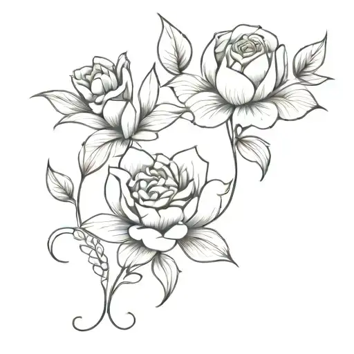 Virgo Aquarius Scorpio cancer Capricorn Sagittarius flower tattoo tattoo design idea