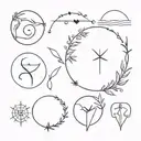 mixture of zodiac elements Aquarius Capricorn Sagittarius Virgo cancer Scorpio tattoo design idea