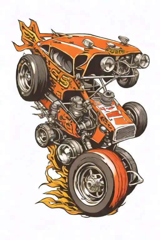 cars, racing, sprint car racing tattoo design idea